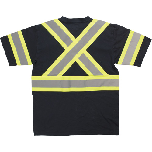 Short Sleeve Safety T-Shirt, Cotton, X-Small, Black Rideout Tool & Machine Inc.