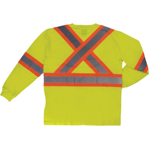 Long Sleeve Safety T-Shirt, Cotton, X-Small, High Visibility Lime-Yellow Rideout Tool & Machine Inc.