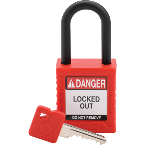 Cadenas de verrouillage de s&eacute;curit&eacute; Velocity, Rouge, Cl&eacute;s diff&eacute;rentes, Nylon, Largeur de 1-1/2" Rideout Tool & Machine Inc.