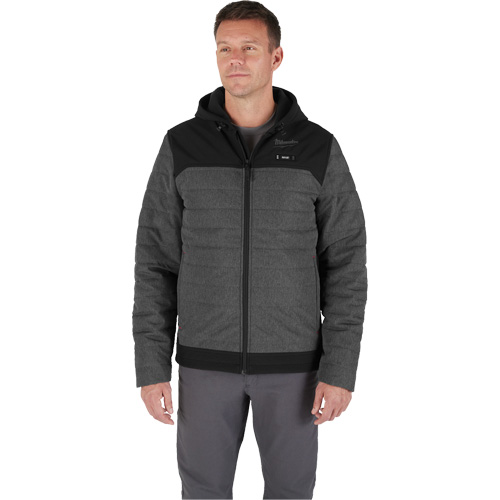 Veste chauffante M12 QuietShell avec pile, Hommes, Petit, Gris Rideout Tool & Machine Inc.
