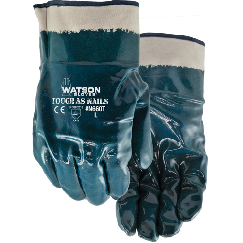 Tough-As-Nails Chemical-Resistant Gloves, Size X-Large, Cotton/Nitrile Rideout Tool & Machine Inc.