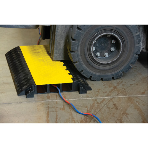 Polyurethane Cable Protector, 3 Channels, 35.43" L x 19.69" W x 3" H Rideout Tool & Machine Inc.