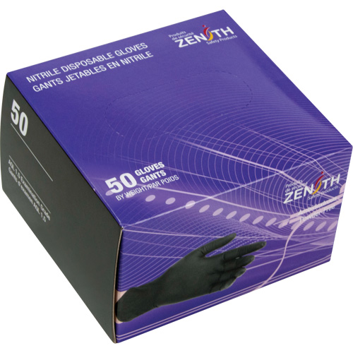 Emballages de gants jetables pour machine distributrice, Petit, Nitrile, 5 mils, Sans poudre, Noir, Classe 2 Rideout Tool & Machine Inc.