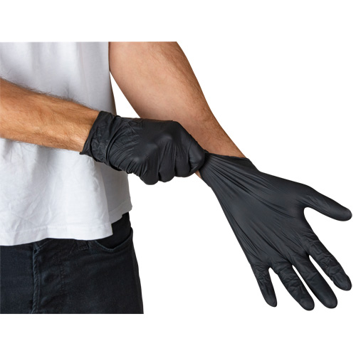 Emballages de gants jetables pour machine distributrice, Petit, Nitrile, 5 mils, Sans poudre, Noir, Classe 2 Rideout Tool & Machine Inc.