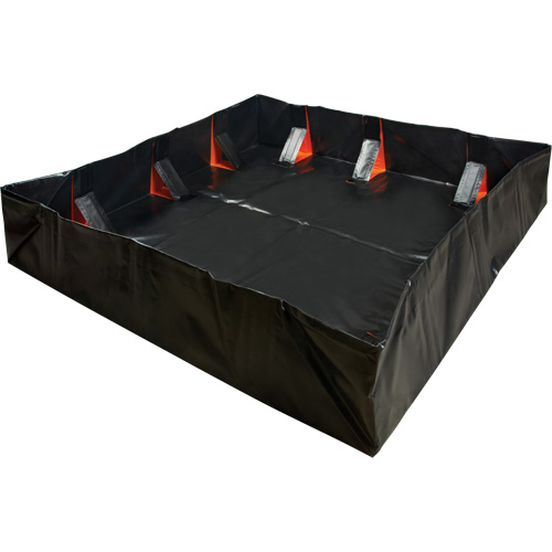 IBX Wall Pop-Up Berm, 4488 US gal. Capacity, 12' W x 50' L x 12" H, Snap-Up Bracket Rideout Tool & Machine Inc.