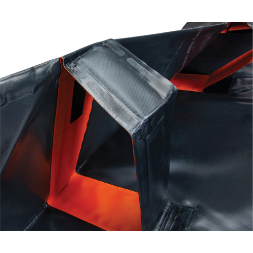 IBX Wall Pop-Up Berm, 4488 US gal. Capacity, 12' W x 50' L x 12" H, Snap-Up Bracket Rideout Tool & Machine Inc.