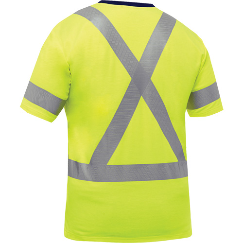 Chemise &agrave; manches courtes et X au dos Bisley, Poly-coton, Petit, Jaune lime haute visibilit&eacute; Rideout Tool & Machine Inc.