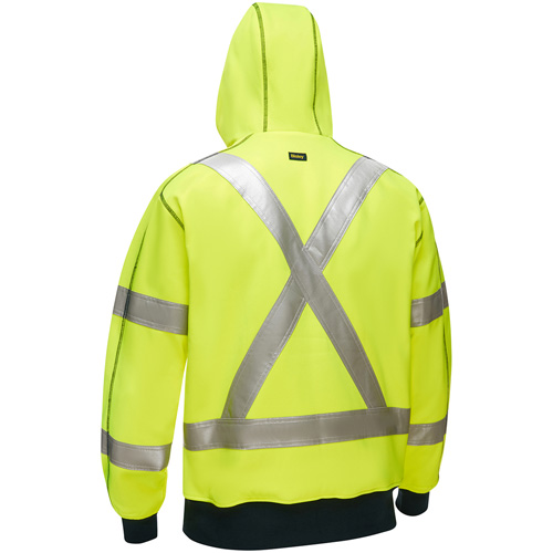 Bisley&reg; X-Back Full Zip Hooded Sweatshirt with Sherpa Lining, Small, High Visibility Lime-Yellow Rideout Tool & Machine Inc.