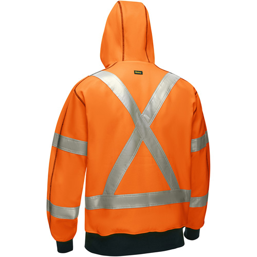Bisley&reg; X-Back Full Zip Hooded Sweatshirt with Sherpa Lining, X-Large, High Visibility Orange Rideout Tool & Machine Inc.
