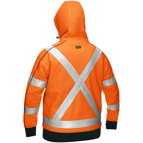 Coton ouat&eacute; doubl&eacute; de sherpa avec capuchon &agrave; fermeture &eacute;clair compl&egrave;te et X au dos Bisley pour femmes, 2T-Grand, Orange haute visibilit&eacute; Rideout Tool & Machine Inc.