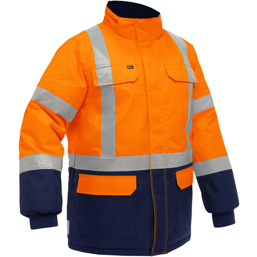 Bisley&reg; X-Back Extreme Cold Jacket with Navy Bottom, Polyester, High Visibility Orange, Large Rideout Tool & Machine Inc.