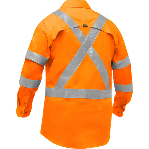 Bisley&reg; X-Back Women's Long Sleeve Work Shirt with X-Airflow, Poly-Cotton, Small, High Visibility Orange Rideout Tool & Machine Inc.