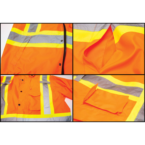 Parka d'hiver imperm&eacute;able 7-en-1, Orange haute visibilit&eacute;, Moyen Rideout Tool & Machine Inc.