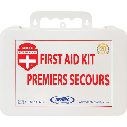 Trousse de premiers soins Shield, R&eacute;pond ou surpasse la norme CSA Z1220-24 type 2 environnements &agrave; faible risque, Petit (2-25 travailleurs) Rideout Tool & Machine Inc.