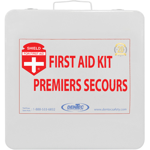 Trousse de premiers soins Shield, R&eacute;pond ou surpasse la norme CSA Z1220-24 type 2 environnements &agrave; faible risque, Moyen (26-50 travailleurs) Rideout Tool & Machine Inc.