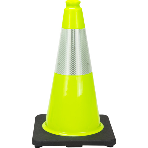 Premium Traffic Cone, 18", Lime Green, 6" Reflective Collar(s) Rideout Tool & Machine Inc.