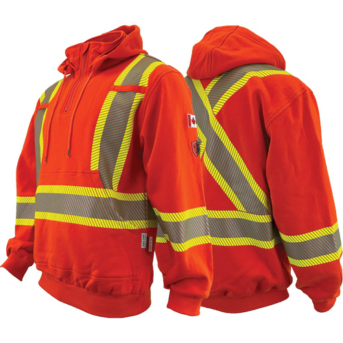 Atlas Guardian&reg; FR/AR Quarter-Zip Hoodies, Men's, X-Small, High Visibility Orange, 18 cal/cm² Rideout Tool & Machine Inc.