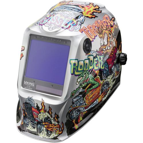 VIKING 3350 Hot Rodders Welding Helmet, 3.74" L x 3.34" W View Area, 5 - 13 Shade Range Rideout Tool & Machine Inc.