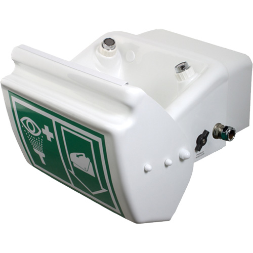 Douche oculaire/faciale, Installation Montage mural, Bol Plastique Rideout Tool & Machine Inc.