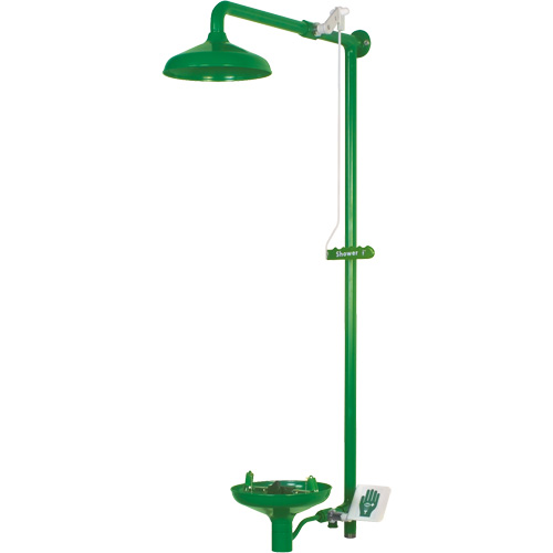 Laboratory Combination Shower with Open ABS Bowl, Wall-Mount Rideout Tool & Machine Inc.