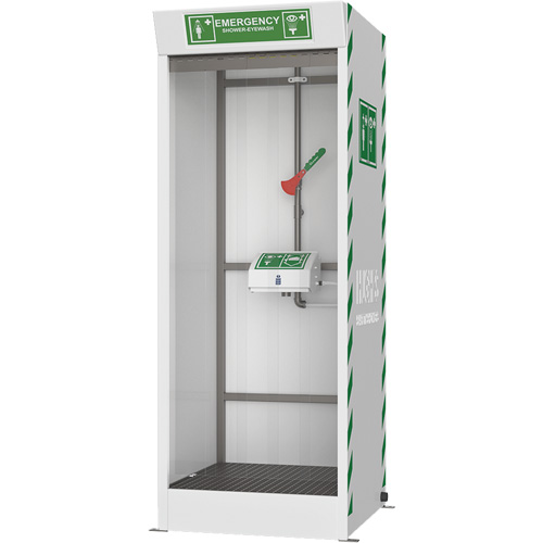 Emergency Cubicle Shower & Covered Eye & Face Wash Rideout Tool & Machine Inc.