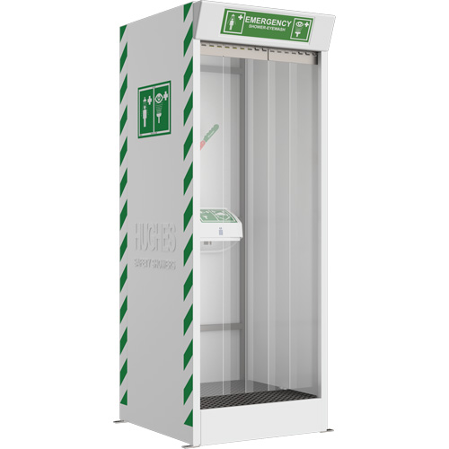Emergency Cubicle Shower & Covered Eye & Face Wash Rideout Tool & Machine Inc.