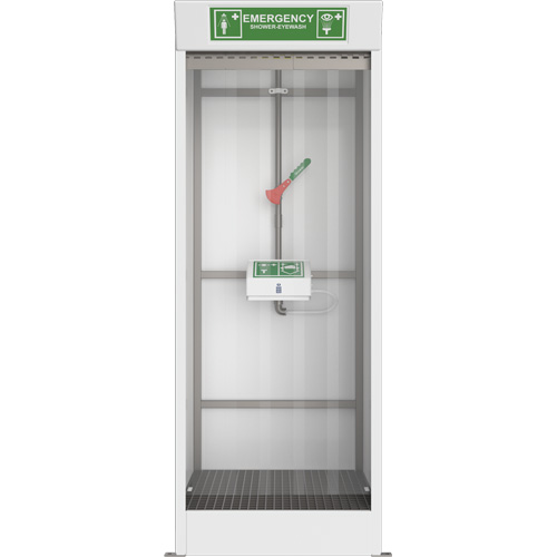 Emergency Cubicle Shower & Covered Eye & Face Wash Rideout Tool & Machine Inc.