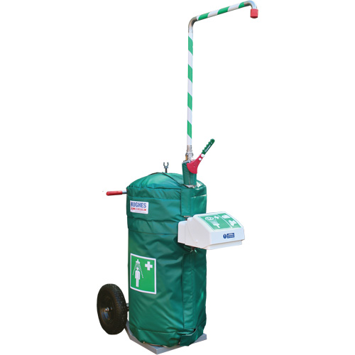 Insulated Mobile Self-Contained Emergency Safety Shower with Eye and Face Wash, 30 gal. Capacity, Meets None Rideout Tool & Machine Inc.