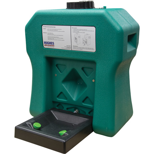 Poste de douche oculaire portable autonome, Aliment&eacute; par gravit&eacute;, Capacit&eacute; 16 gal., Conformit&eacute; ANSI Z358.1 Rideout Tool & Machine Inc.