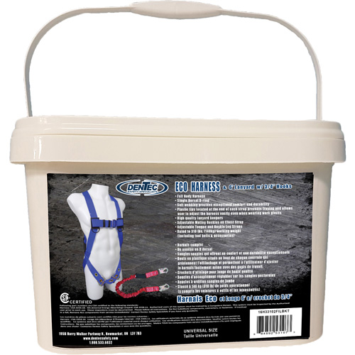 ECO Safety Harness in Pail with 6' Lanyard, CSA Certified, Class A, 255 lbs. Cap. Rideout Tool & Machine Inc.