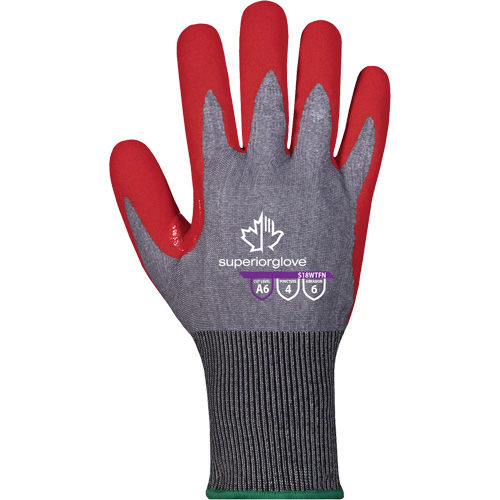 Gants hydrofuges r&eacute;sistants &agrave; la coupe, Taille 6, Calibre 6, Rev&ecirc;tement Mousse de nitrile, Enveloppe en TenActiv, ASTM ANSI niveau A4 Rideout Tool & Machine Inc.