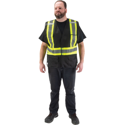 Veste d'arpenteur conforme aux normes de la CSA, Noir, Moyen, Polyester Rideout Tool & Machine Inc.
