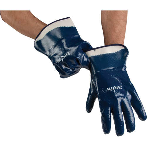 Heavyweight Safety Cuff Gloves, 10/X-Large, Nitrile Coating, Cotton Shell Rideout Tool & Machine Inc.
