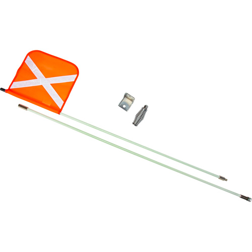 Tige de s&eacute;curit&eacute; robuste, Fixation Filet&eacute;, Hauteur 8', Orange avec X r&eacute;fl&eacute;chissant Rideout Tool & Machine Inc.
