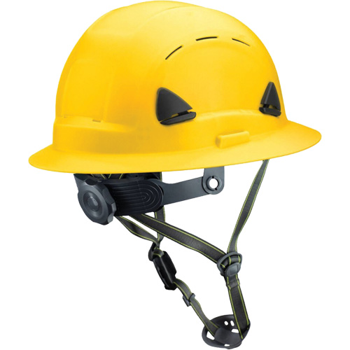 Fibre Metal Climbing Style Helmet with Full Brim, Meets CSA Type 2, Ratchet Suspension, Vented Rideout Tool & Machine Inc.