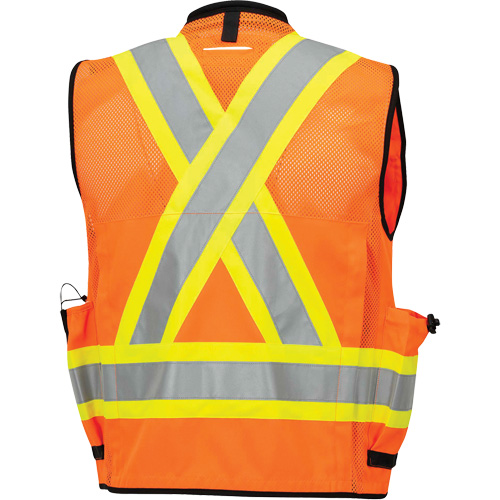 6680 Veste d'arpenteur antimicrobienne haute visibilit&eacute; avec dos en maille, Orange haute visibilit&eacute;, Petit, Polyester Rideout Tool & Machine Inc.