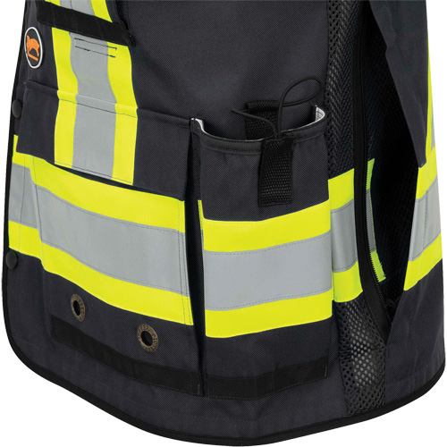 6679 High-Visibility Antimicrobial Mesh-Back Surveyor Vest, Black, Small, Polyester Rideout Tool & Machine Inc.