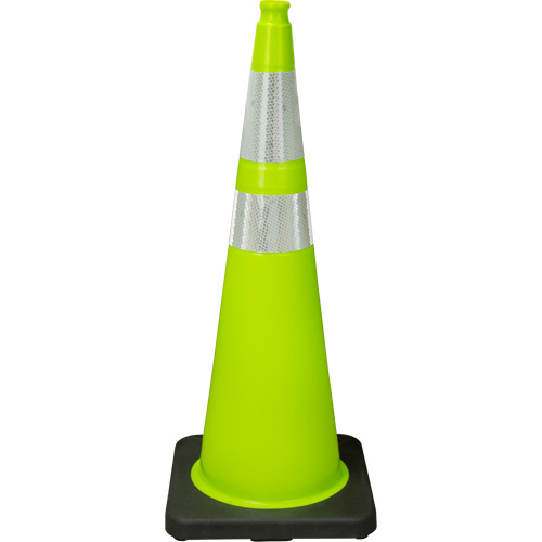 Premium Traffic Cone, 36", Lime Green, 4" & 6" Reflective Collar(s) Rideout Tool & Machine Inc.