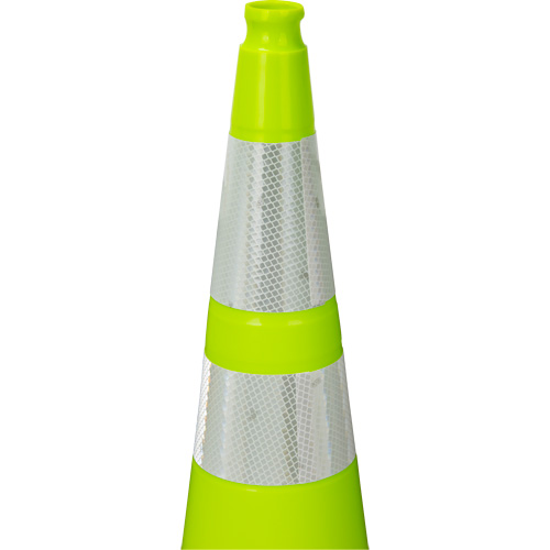 Premium Traffic Cone, 36", Lime Green, 4" & 6" Reflective Collar(s) Rideout Tool & Machine Inc.