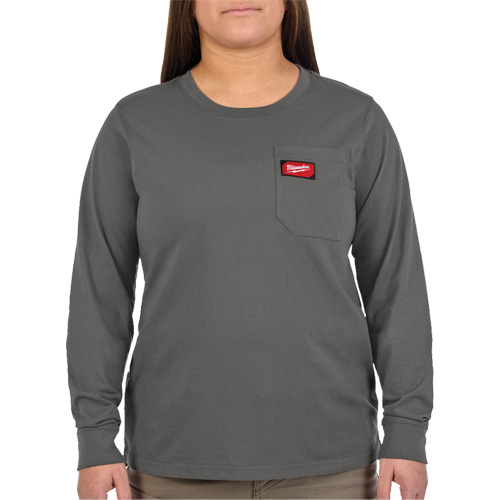 GRIDIRON Long Sleeve Pocket T-Shirt, Women's, X-Small, Grey Rideout Tool & Machine Inc.