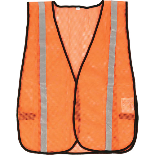 Veste de s&eacute;curit&eacute; &agrave; mailles compacte, Orange haute visibilit&eacute;, Polyester Rideout Tool & Machine Inc.