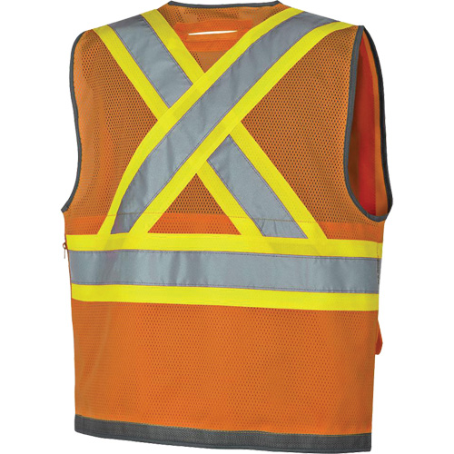 Veste de s&eacute;curit&eacute; pour arpenteur Pioneer avec fermeture &agrave; glissi&egrave;re et dos en maille, Orange haute visibilit&eacute;, Petit, Polyester Rideout Tool & Machine Inc.