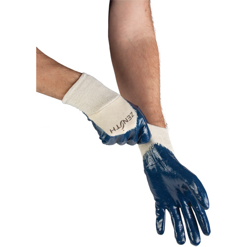 Medium-Weight Interlock Lined Gloves, 9/Large, Nitrile Coating, Cotton Shell Rideout Tool & Machine Inc.
