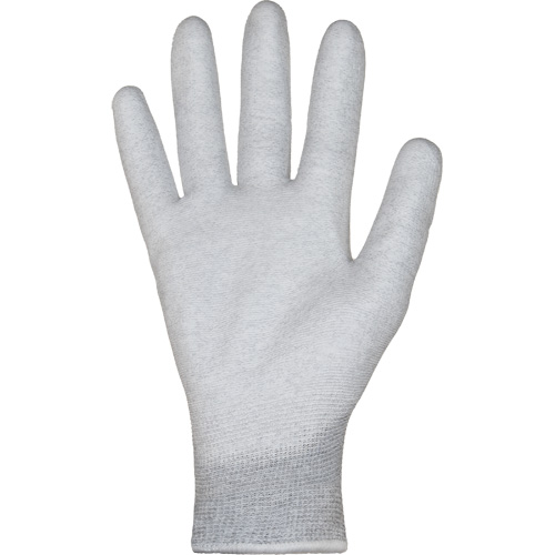 Gants blancs KnitActiv dissipatifs &eacute;lectrostatiques et peu pelucheux, 5, R&ecirc;vetement Polyur&eacute;thane, Calibre 13, Enveloppe en Nylon/Coton Rideout Tool & Machine Inc.