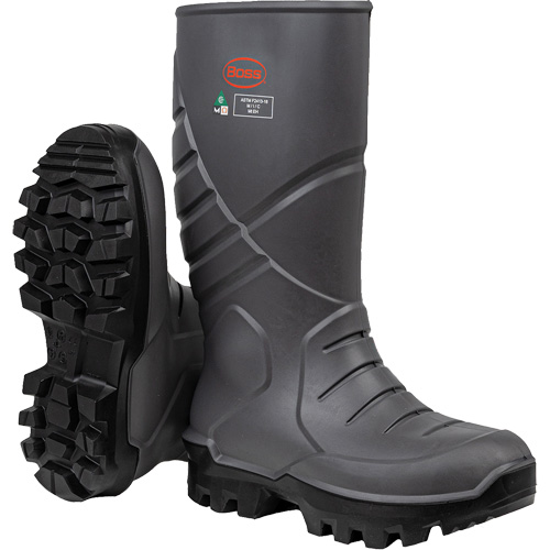 Boss&reg; Footwear Full Safety Boot with Midsole & Internal Met Guard, Thermal Polyurethane, Steel Toe, Puncture Resistant Sole, Size 6 Rideout Tool & Machine Inc.