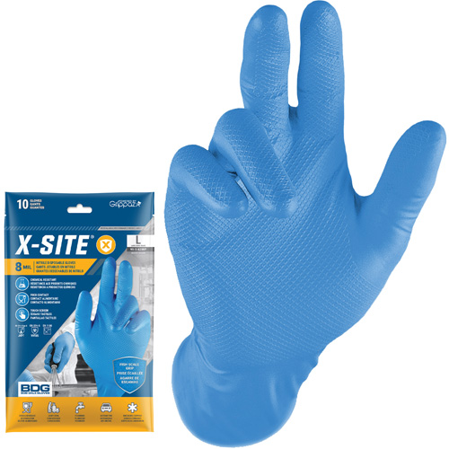 Gants jetables Grippaz, Petit, Nitrile, 8 mils, Sans poudre, Bleu Rideout Tool & Machine Inc.
