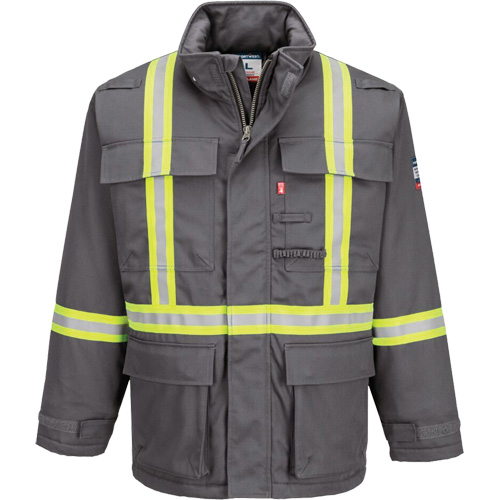 Bizflame&reg; 88/12 Insulated Winter Parka, Grey, Small Rideout Tool & Machine Inc.
