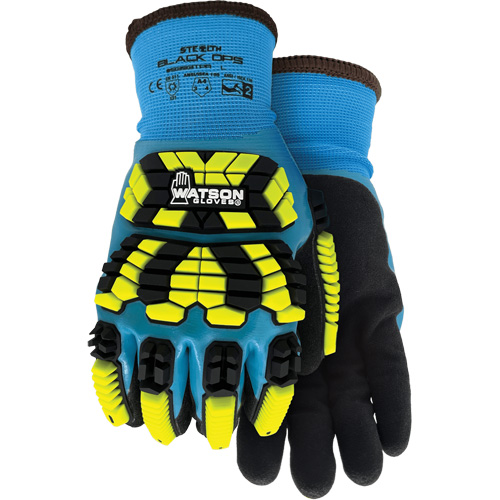 Gants d'hiver antichocs 9393TPR Stealth Black Ops, Petit, Paume en Mousse de latex, Poignet Poignet en tricot Rideout Tool & Machine Inc.