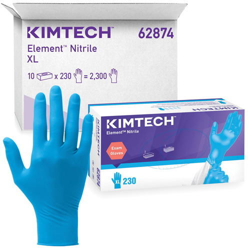Gants d'examen Kimtech Element, T-petit, Nitrile, 3,2 mils, Sans poudre, Bleu, Classe 2 Rideout Tool & Machine Inc.