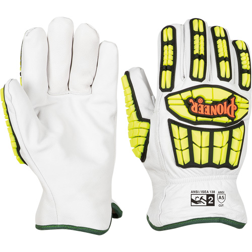 Cut and Impact-Resistant Gloves, Small, Goatskin Palm, Gauntlet Cuff Rideout Tool & Machine Inc.